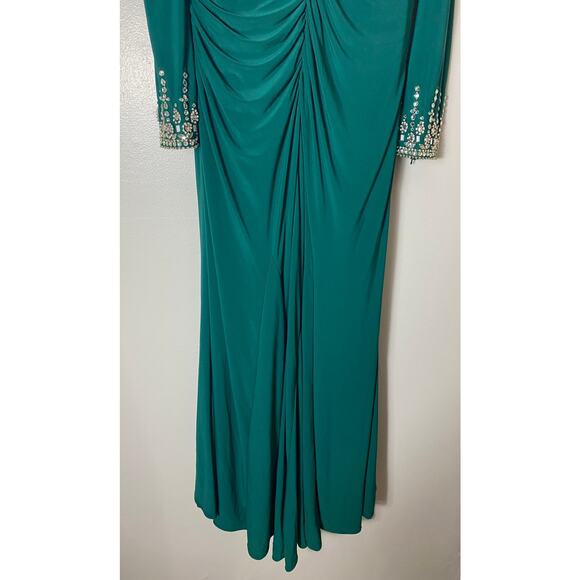 MAC DUGGAL DRESS GOWN 16 GREEN MOTHER OF BRIDE BRIDESMAID HOLIDAYS FORMAL - Picture 10 of 16